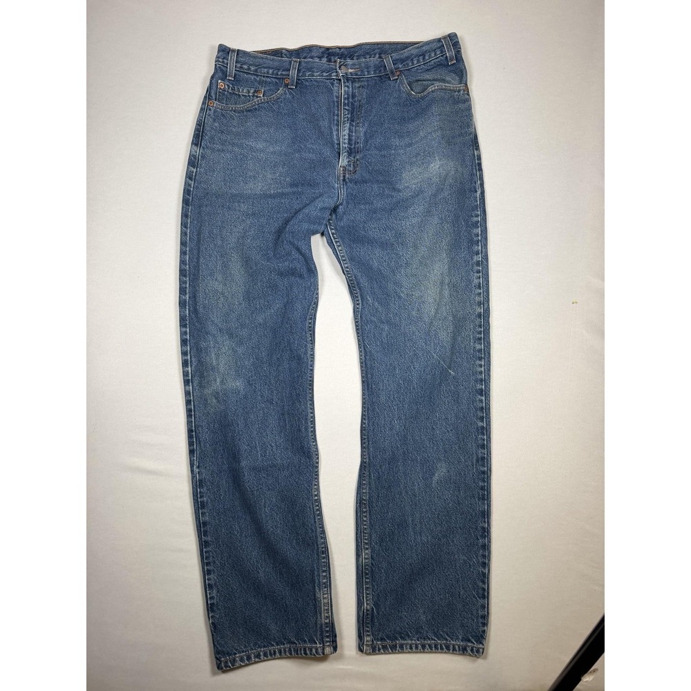 Levis 505 Jeans Mens 40x32 Medium Wash Regular Fit Straight Leg Denim Zip Fly